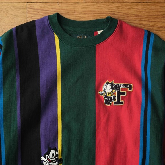 Levi's x Felix the Cat Striped‎ Crewneck Sweatshirt Multicolor Size M Unisex - Picture 3 of 12